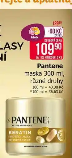 Teta Pantene maska na vlasy 300ml, vybrané druhy nabídka