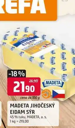 Trefa MADETA JIHOČESKÝ EIDAM SÝR 45% tuku, 100 g nabídka