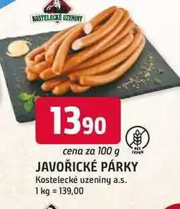 Trefa Kostelecké Uzeniny Javořické párky 100g nabídka