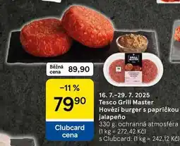 Tesco Tesco Grill Master Hovězí burger s papričkou jalapeño, 330 g nabídka