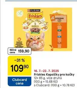 Tesco Friskies Kapsičky pro kočky, 12× 85 g, více druhů nabídka