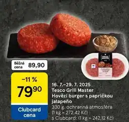 Tesco Tesco Grill Master Hovězí burger s papričkou jalapeño, 330 g nabídka
