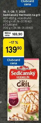 Tesco Sedlčanský Hermelín na gril, 407-450 g nabídka