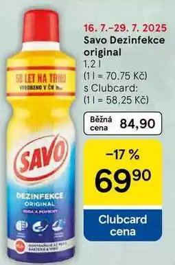Tesco Savo Dezinfekce original, 1.2 l nabídka