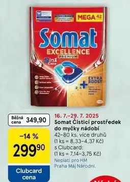 Tesco Somat Čisticí prostředek do myčky nádobí, 42-80 ks nabídka