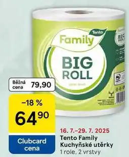 Tesco Tento Family Kuchyňské utěrky, 1 role, 2 vrstvy nabídka