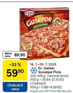 Tesco Dr. Oetker Guseppe Pizza, 335-425 g, vybrané druhy nabídka