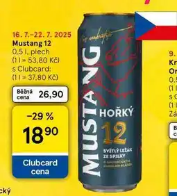 Tesco Mustang 12, 0.5 l, plech nabídka