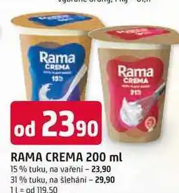 Trefa RAMA CREMA 200 ml 15% tuku, na vaření nabídka