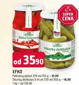 Trefa EFKO Okurky delikates Feferony pálivé 370 ml/155 g nabídka