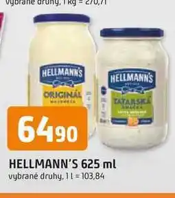 Trefa Hellmann's tatarská omáčka, majonéza 625ml, vybrané druhy nabídka