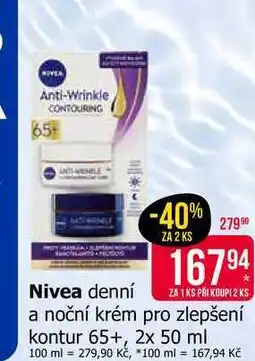 Teta Nivea denní a noční krém pro zlepšení kontur 65+, 2x 50 ml nabídka