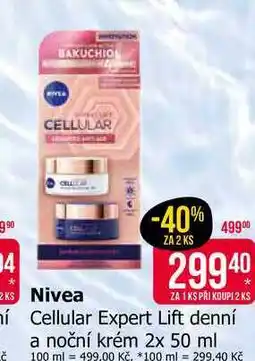 Teta Nivea Cellular Expert Lift denní a noční krém 2x 50 ml nabídka