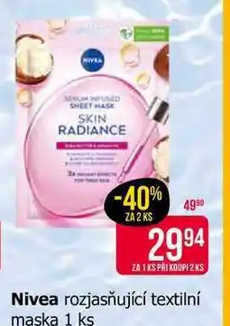 Teta Nivea rozjasňující textilní maska 1 ks nabídka