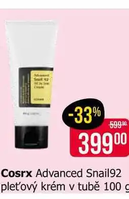 Teta Cosrx Advanced Snail92 pleťový krém v tubě 100 g nabídka