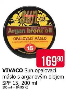 Teta VIVACO Sun opalovací máslo s arganovým olejem SPF 15, 200 ml nabídka