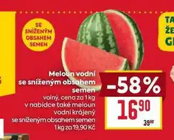 Billa Meloun vodní se sníženým obsahem semen volný, cena za 1 kg nabídka