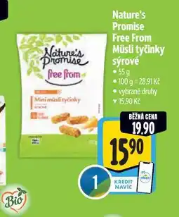 Albert Nature's Promise free from Mini müsli tyčinky 55 g nabídka