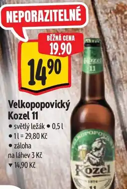 Albert Velkopopovický Kozel 11 nabídka