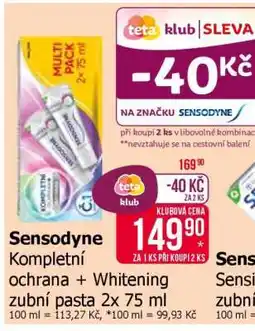 Teta Sensodyne Kompletní ochrana + Whitening zubní pasta 2x 75 ml nabídka