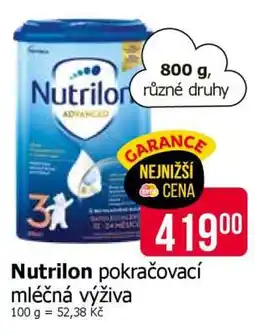 Teta Nutrilon pokračovací mléčná výživa nabídka