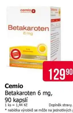 Teta Cemio Betakaroten 6 mg, 90 kapslí nabídka