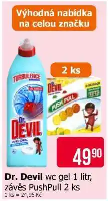 Teta Dr. Devil wc gel 1 litr, závěs PushPull 2 ks nabídka