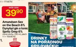Hruška Amundsen Sex on the Beach 6% Dynbyl gin a tonic Spritz Grep 6% nabídka