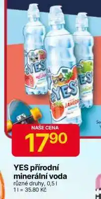 Hruška YES přírodní minerální voda nabídka