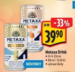 Albert Metaxa Drink nabídka