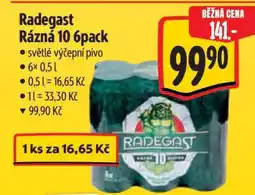 Albert Radegast Rázná 10 6pack nabídka