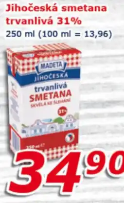 ESO MARKET Madeta Jihočeská smetana trvanlivá 31% nabídka