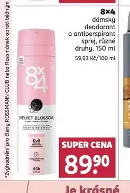 Rossmann 8x4 deodorant, antiperspirant nabídka