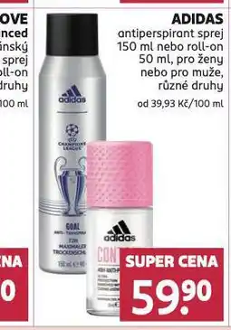 Rossmann Adidas antiperspirant, roll-on nabídka
