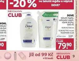 Rossmann Dove tekuté mýdlo náhradní náplň nabídka