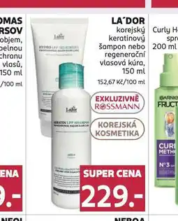 Rossmann La´dor korejský keratinový šampon, regenerační vlasová kúra nabídka