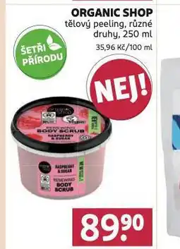 Rossmann Organic shop tělový peeling nabídka