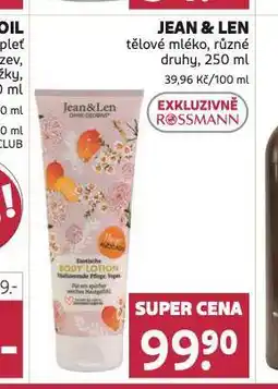 Rossmann Jean & len tělové mléko nabídka