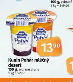 Coop Kunín pohár mléčný dezert nabídka