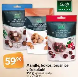 Coop Mandle, kokos, brusnice v čokoládě nabídka
