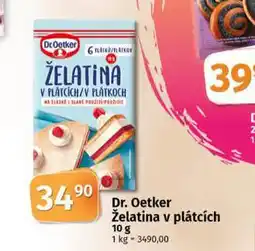 Coop Dr. oetker želatina v plátcích nabídka