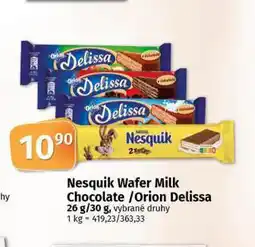 Coop Nesquik wafer milk chocolate / orion delissa nabídka