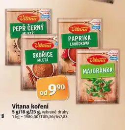 Coop Vitana koření nabídka