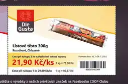 Coop Listové těsto nabídka