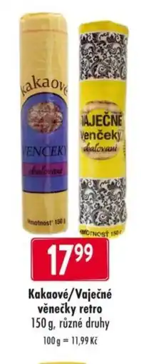 Qanto Kakaové/Vaječné věnečky retro nabídka