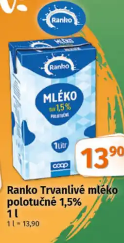 COOP TIP Ranko Trvanlivé mléko polotučné 1,5% nabídka