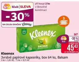 Teta Kleenex 3vrstvé papírové kapesníky, box 64 ks nabídka