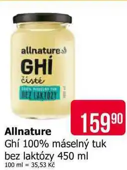 Teta Allnature Ghí 100% máselný tuk bez laktózy 450 ml nabídka