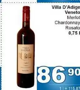 Jip Villa D'Adige Veneto Merlot Chardonnay Rosato 0,75l nabídka