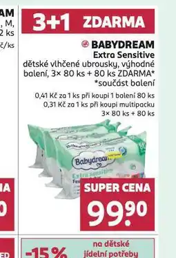 Rossmann Babydream dětské vlhčené ubrousky nabídka